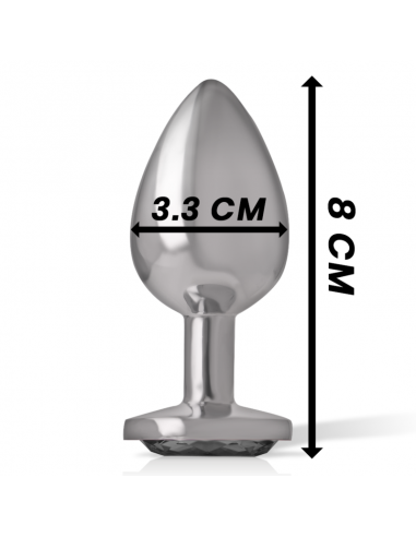 INTENSE PLUG ANAL METAL CON CRISTAL NEGRO TALLA M