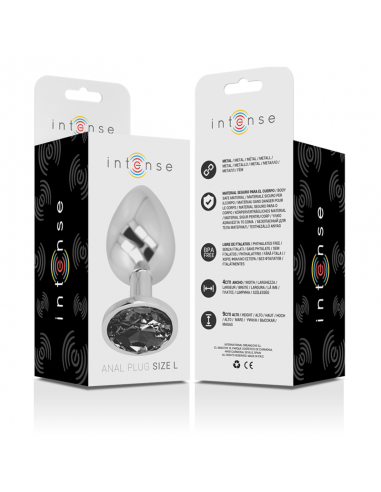 INTENSE PLUG ANAL METAL CON CRISTAL NEGRO TALLA L