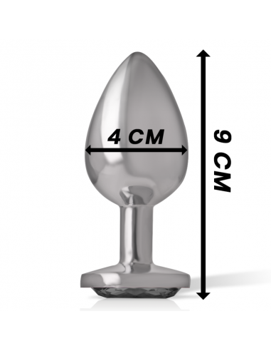 INTENSE PLUG ANAL METAL CON CRISTAL NEGRO TALLA L