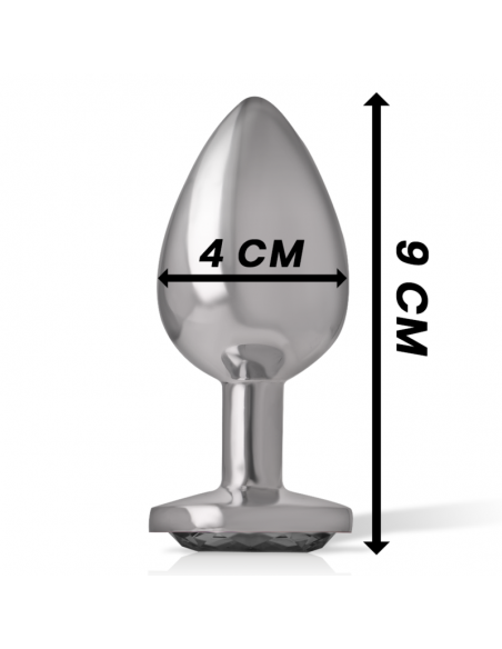 INTENSE PLUG ANAL METAL CON CRISTAL NEGRO TALLA L