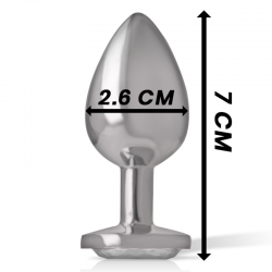 INTENSE PLUG ANAL METAL CON CRISTAL PLATA TALLA S 2