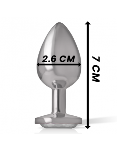 INTENSE PLUG ANAL METAL CON CRISTAL PLATA TALLA S
