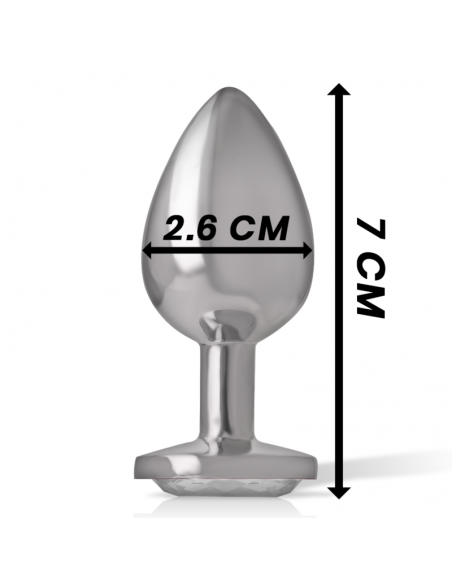 INTENSE PLUG ANAL METAL CON CRISTAL PLATA TALLA S