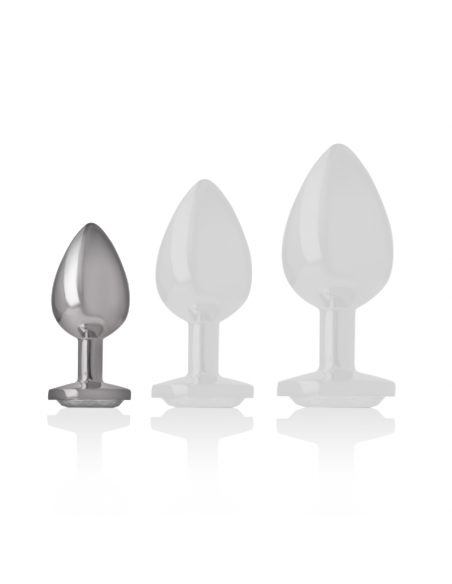 INTENSE PLUG ANAL METAL CON CRISTAL PLATA TALLA S