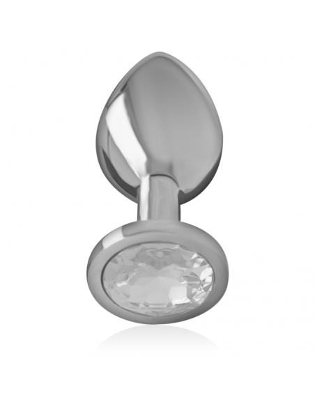 INTENSE PLUG ANAL METAL CON CRISTAL PLATA TALLA S