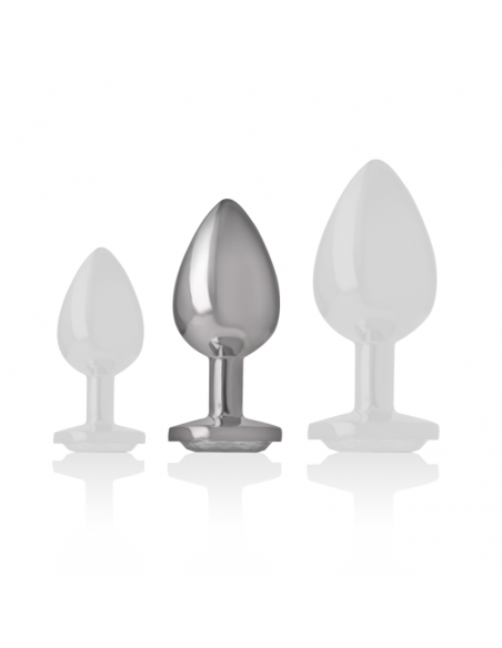 INTENSE PLUG ANAL METAL CON CRISTAL PLATA TALLA M