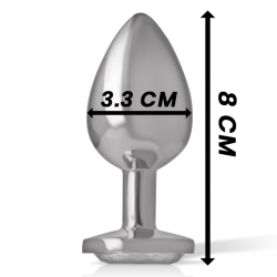 INTENSE PLUG ANAL METAL CON CRISTAL PLATA TALLA M 2