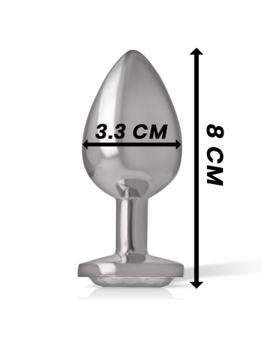 INTENSE PLUG ANAL METAL CON CRISTAL PLATA TALLA M