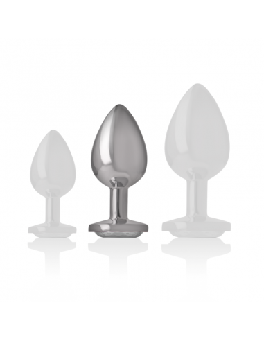 INTENSE PLUG ANAL METAL CON CRISTAL PLATA TALLA M