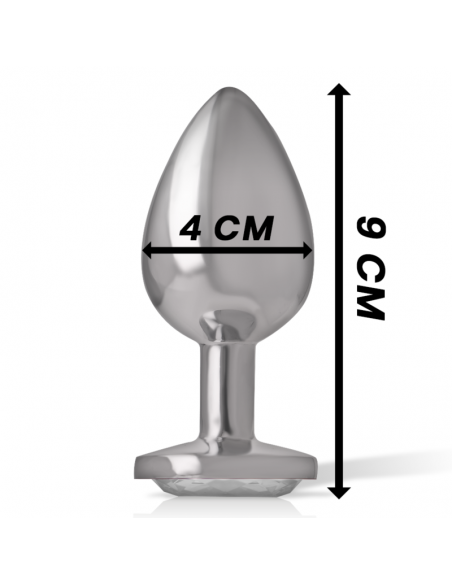 INTENSE PLUG ANAL METAL CON CRISTAL PLATA TALLA L
