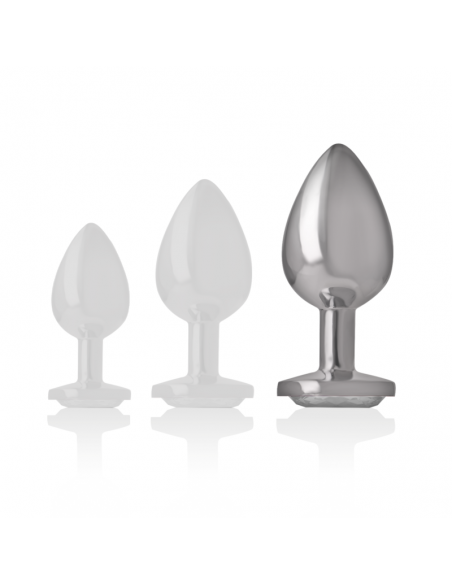 INTENSE PLUG ANAL METAL CON CRISTAL PLATA TALLA L