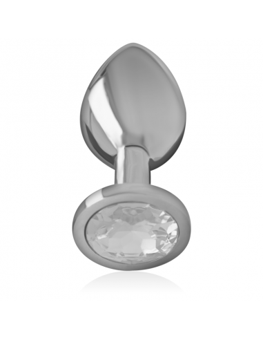 INTENSE PLUG ANAL METAL CON CRISTAL PLATA TALLA L