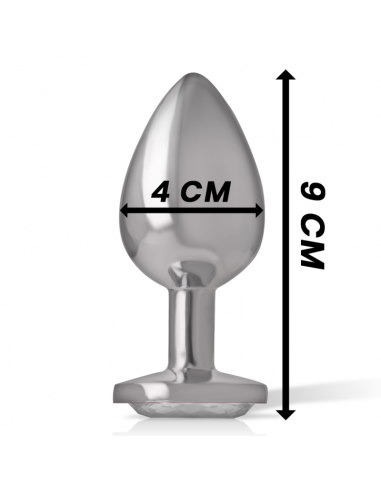 INTENSE PLUG ANAL METAL CON CRISTAL PLATA TALLA L