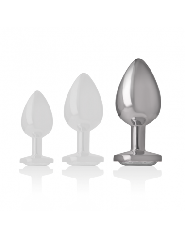 INTENSE PLUG ANAL METAL CON CRISTAL PLATA TALLA L