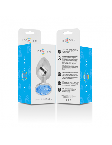 INTENSE PLUG ANAL METAL CON CRISTAL AZUL TALLA S