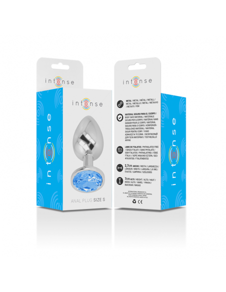 INTENSE PLUG ANAL METAL CON CRISTAL AZUL TALLA S