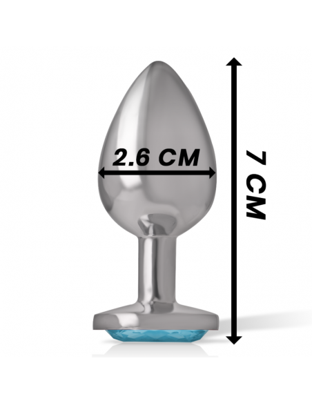 INTENSE PLUG ANAL METAL CON CRISTAL AZUL TALLA S