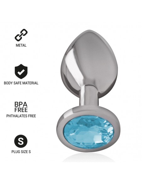 INTENSE PLUG ANAL METAL CON CRISTAL AZUL TALLA S