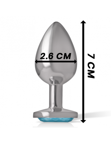 INTENSE PLUG ANAL METAL CON CRISTAL AZUL TALLA S