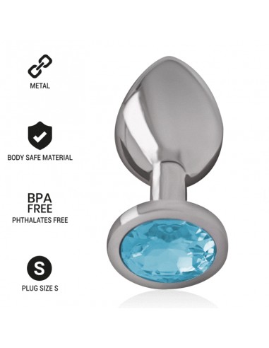 INTENSE PLUG ANAL METAL CON CRISTAL AZUL TALLA S