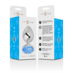 INTENSE PLUG ANAL METAL CON CRISTAL AZUL TALLA M 2
