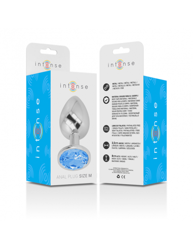 INTENSE PLUG ANAL METAL CON CRISTAL AZUL TALLA M