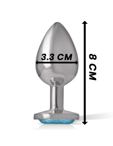 INTENSE PLUG ANAL METAL CON CRISTAL AZUL TALLA M