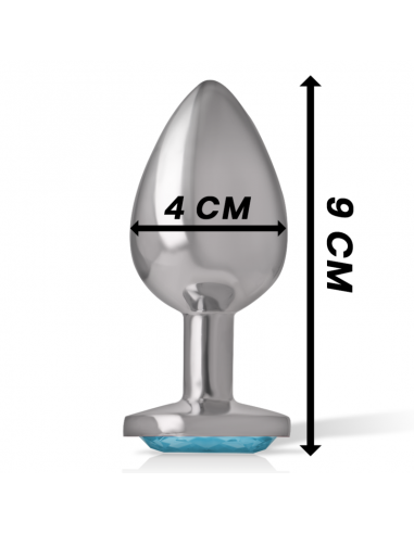 INTENSE PLUG ANAL METAL CON CRISTAL AZUL TALLA L