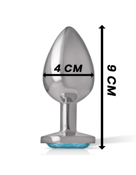 INTENSE PLUG ANAL METAL CON CRISTAL AZUL TALLA L