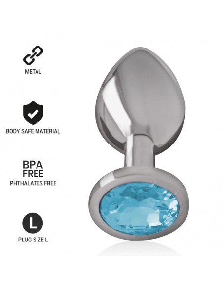 INTENSE PLUG ANAL METAL CON CRISTAL AZUL TALLA L