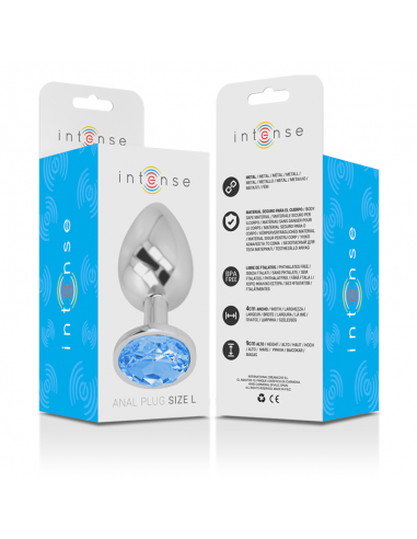 INTENSE PLUG ANAL METAL CON CRISTAL AZUL TALLA L