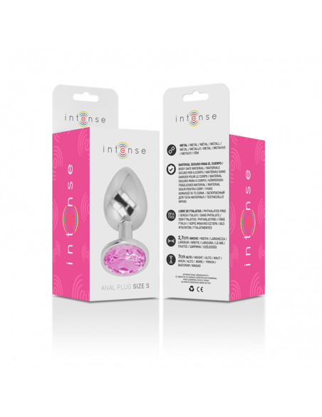 INTENSE PLUG ANAL METAL CON CRISTAL ROSA TALLA S