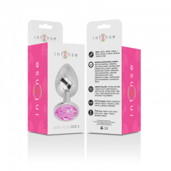 INTENSE PLUG ANAL METAL CON CRISTAL ROSA TALLA S 2