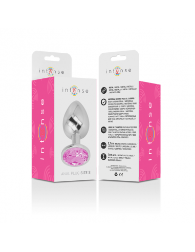 INTENSE PLUG ANAL METAL CON CRISTAL ROSA TALLA S