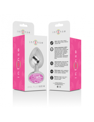 INTENSE PLUG ANAL METAL CON CRISTAL ROSA TALLA M
