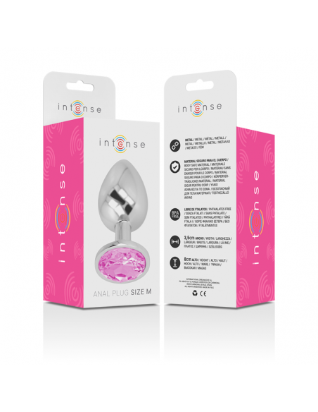 INTENSE PLUG ANAL METAL CON CRISTAL ROSA TALLA M