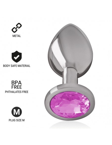 INTENSE PLUG ANAL METAL CON CRISTAL ROSA TALLA M