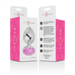 INTENSE PLUG ANAL METAL ALUMINIO CON CRISTAL ROSA TALLA L 2