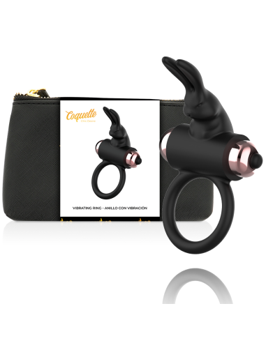 COQUETTE COCK RING ANILLO VIBRADOR NEGRO GOLD