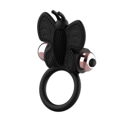 COQUETTE CHIC DESIRE COCK RING BUTTERFLY ANILLO VIBRADOR NEGRO GOLD 2