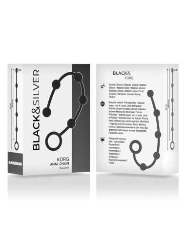 BLACKSILVER KORG CADENA ANAL SILICONA 21 CM