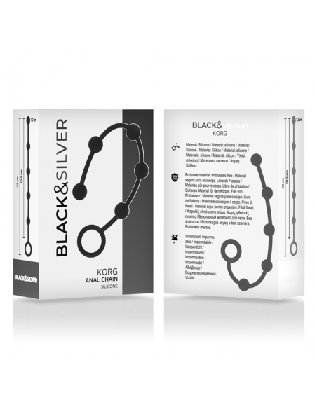 BLACKSILVER KORG CADENA ANAL SILICONA 21 CM