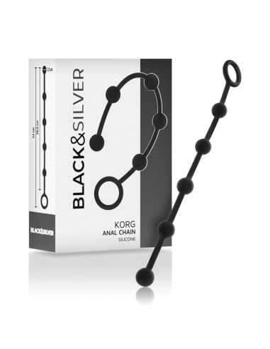 BLACKSILVER KORG CADENA ANAL SILICONA 21 CM