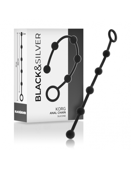 BLACKSILVER KORG CADENA ANAL SILICONA 21 CM