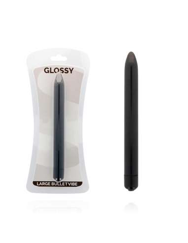 GLOSSY SLIM VIBRADOR NEGRO