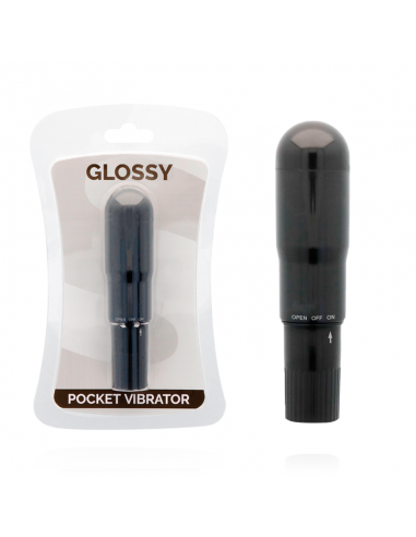 GLOSSY POCKET VIBRADOR NEGRO