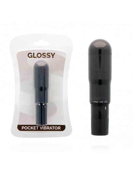 GLOSSY POCKET VIBRADOR NEGRO