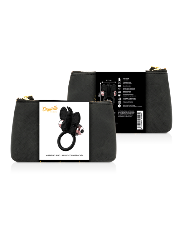 COQUETTE COCK RING BUTTERFLY ANILLO VIBRADOR NEGRO GOLD
