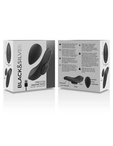 BLACKSILVER PRESTON PANTIE VIBRADOR SILICONA RECARGABLE NEGRO
