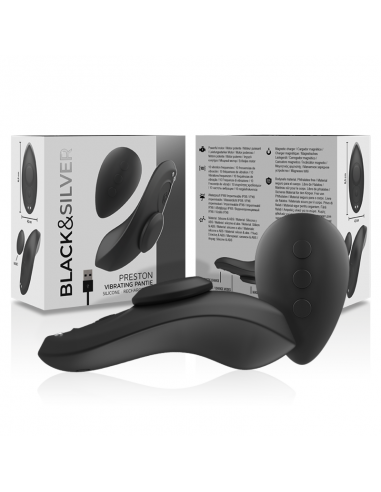 BLACKSILVER PRESTON PANTIE VIBRADOR SILICONA RECARGABLE NEGRO